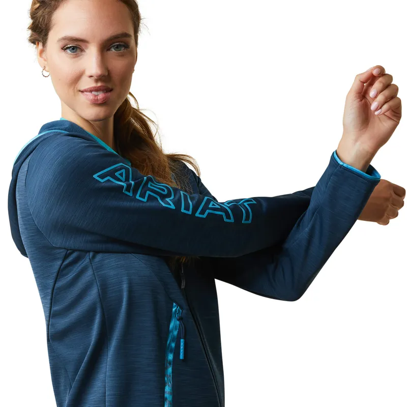 Ariat Women's Byron Full Zip Hoodie - Deep Petroleum-2